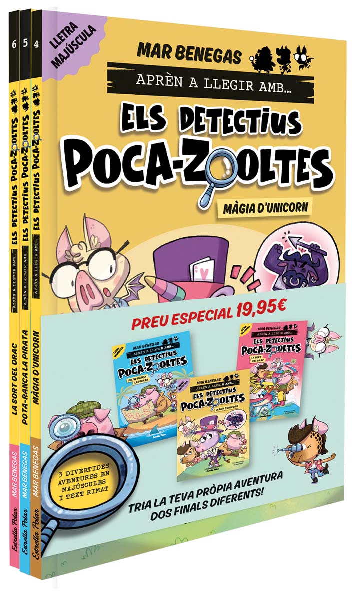PACK Aprèn a llegir amb... Els detectius Poca-zooltes!  4,5 i 6: En lletra MAJÚS (Capa mole com abas) 1