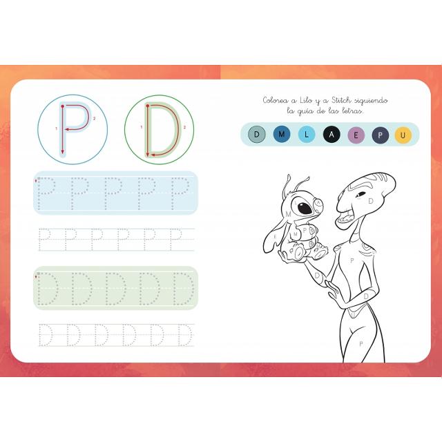 Escribo con Stitch. Colorea con las letras (Disney. Primeros aprendizajes): Con letras y figuras para reseguir (Capa mole) 2