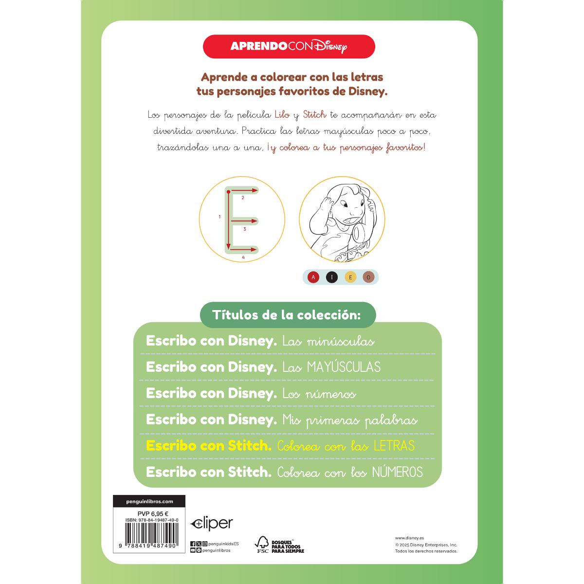 Escribo con Stitch. Colorea con las letras (Disney. Primeros aprendizajes): Con letras y figuras para reseguir (Capa mole) 5