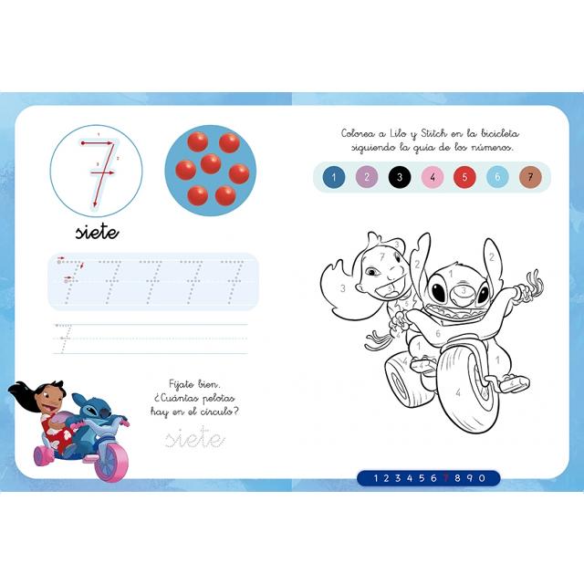 Escribo con Stitch. Colorea con los números (Disney. Primeros aprendizajes): Con números y figuras para reseguir (Capa mole) 4