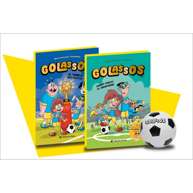 Imagem 0 de Estoig Golassos: 2 llibres + pilota: Fantàstic estoig per regalar amb els dos primers llibres de «Golassos» i una pilota
