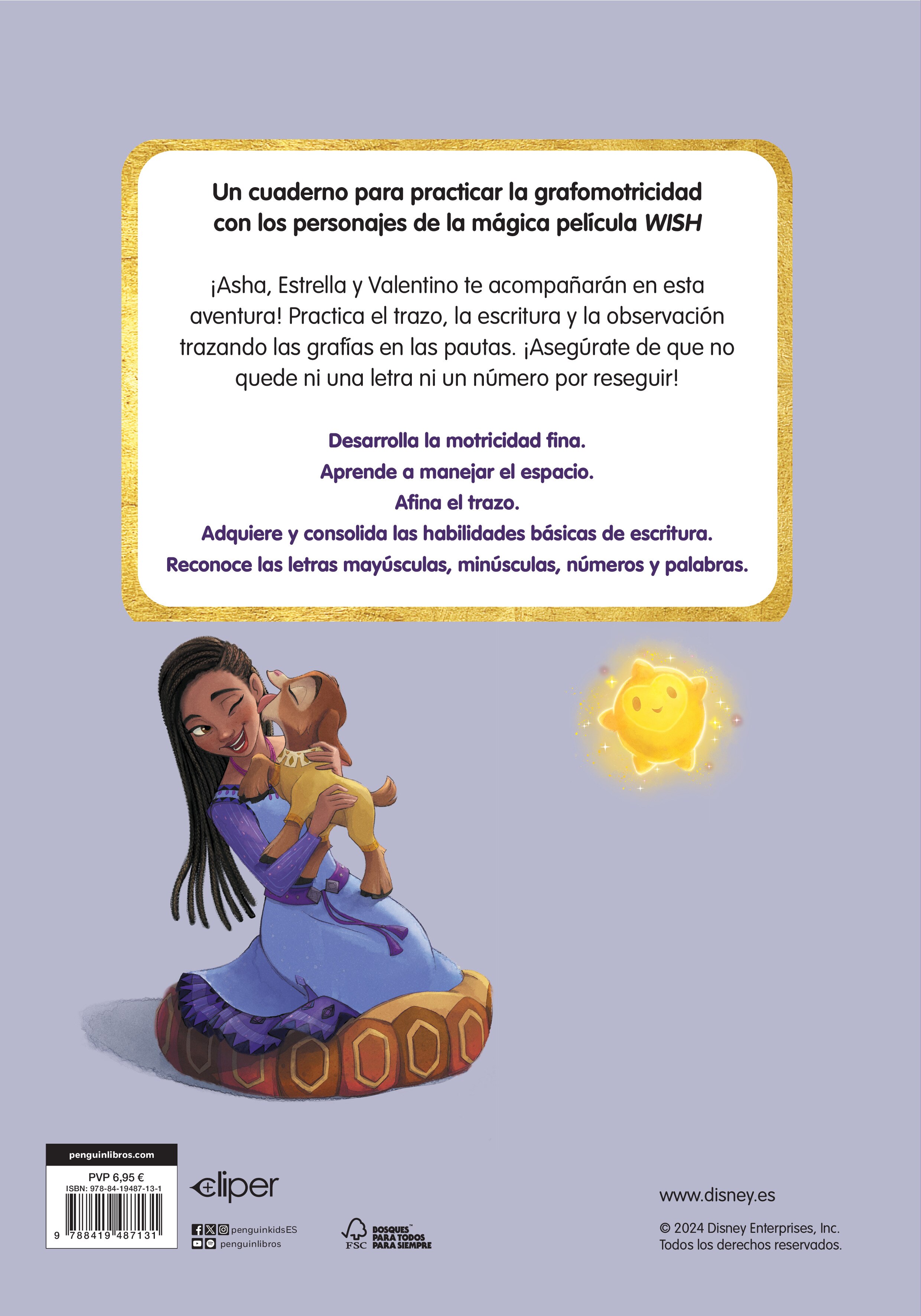 WISH. Mi cuaderno de escritura (4-6 años) (Disney. Primeros aprendizajes): Actividades de escritura para trazar, reconocer y escribir sob (Capa mole) 2