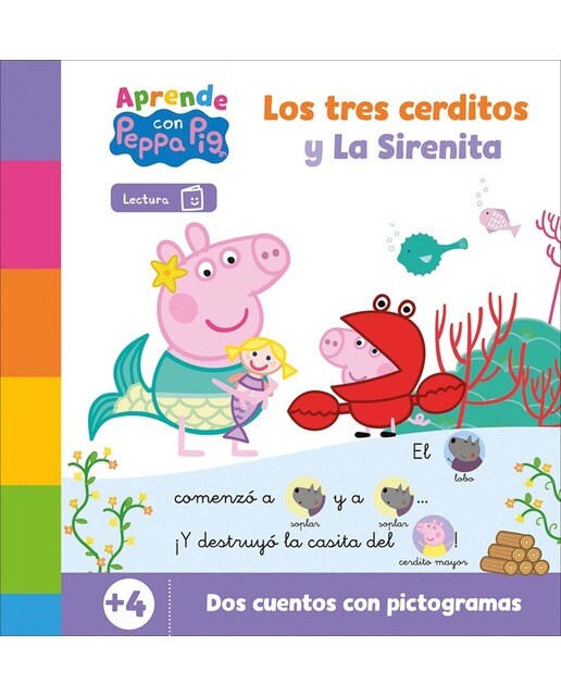 Imagem 0 de Peppa Pig. Lectoescritura - Aprende con Peppa. Los tres cerditos y La Sirenita: Dos cuentos con pictogramas para aprender a leer (Capa dura)