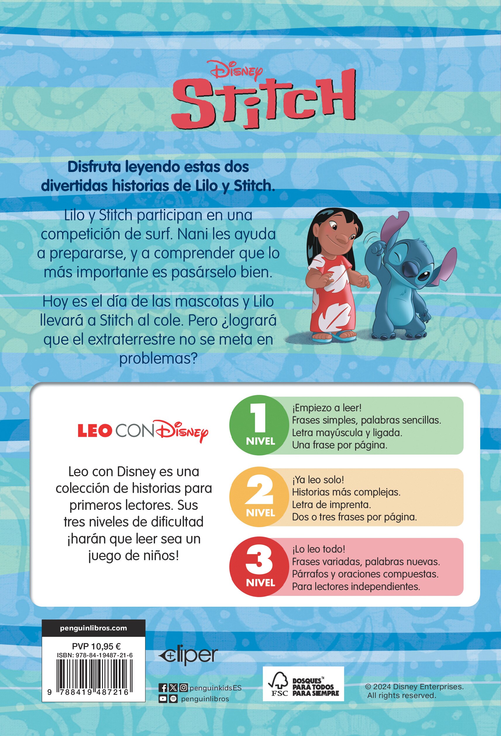 Lilo & Stitch. Leo con Disney. Un día en el cole y La competición de surf (Disney. Lectoescritura) (Capa mole) 2