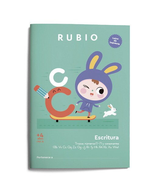 Imagem 0 de Escritura con letra de imprenta (+4 años). Vol. 2: Trazos, números (1-7) y consonantes (Bb, Vv, Cc, Qq, Zz, Gg, Jj, Rr, Yy, Hh, Ññ, Kk, Xx, Ww)