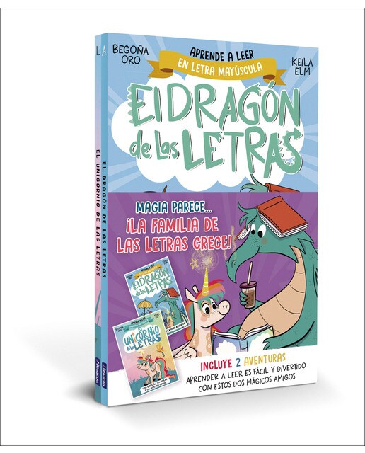 Imagem 0 de El dragón de las letras - Magia parece... ¡la familia de las letras crece! Pack con dos libros del unicornio y el dragón de las letras: A (Capa mole)