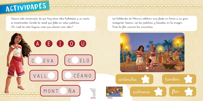 Vaiana 2. Leo con Disney (Nivel 1+) (Disney. Lectoescritura): Un cuento para cada letra: a, e, i, o, u, p, m, l, s (Capa mole) 5