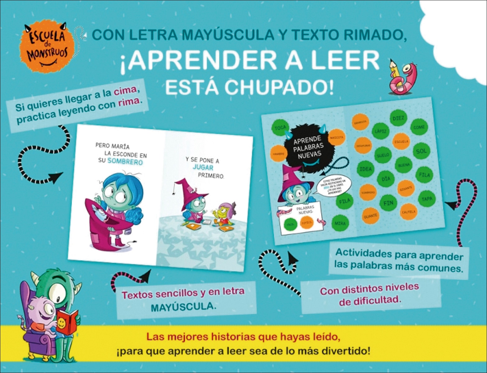 Aprender a leer en la Escuela de Monstruos - Pack con los libros 1-8 (¡incluye un regalo!): En letra MAYÚSCULA libros para niños a parti (Capa mole) 2