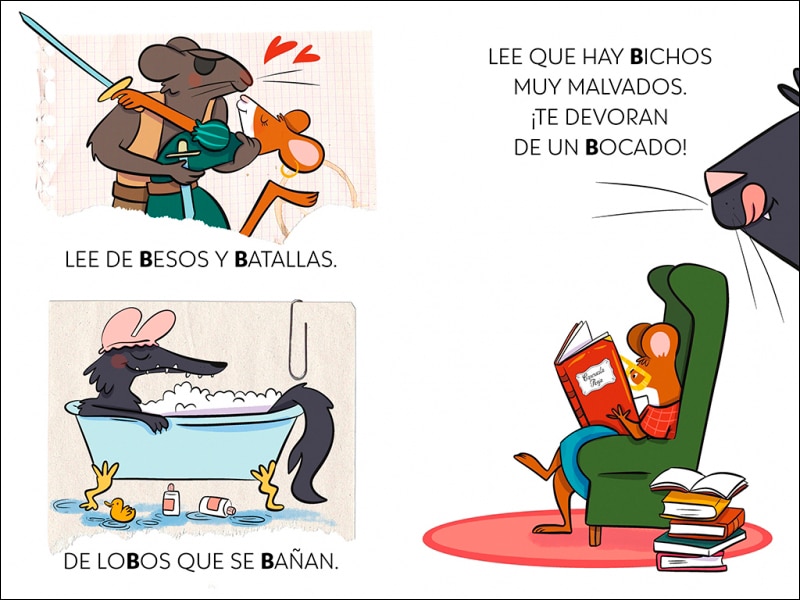 El unicornio de las letras 3 - Una biblioteca, mil libros y la ratona Berta en peligro: Aprende a leer con MAYÚSCULAS (a partir de 5 años) (Capa mole) 6
