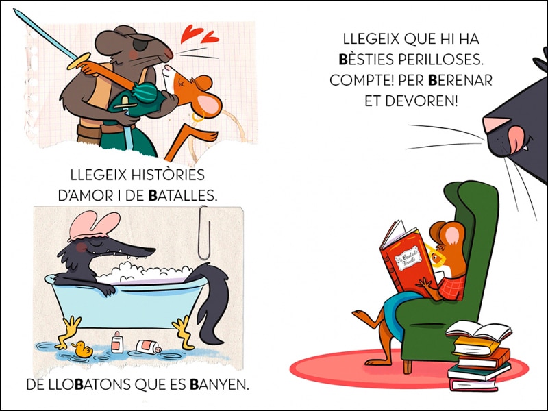 L'unicorn de les lletres 3 - Mil llibres, una biblioteca i un perill per a la rateta Berta: Aprèn a llegir amb MAJÚSCULES a partir dels  (Capa mole) 2