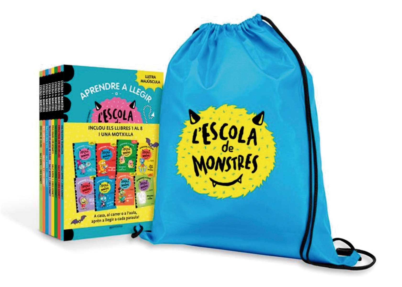 Aprendre a llegir a l'Escola de Monstres - Pack amb els llibres 1-8 (inclou un regal!): Amb lletra MAJÚSCULA llibres per a nens a partir (Capa mole) 1