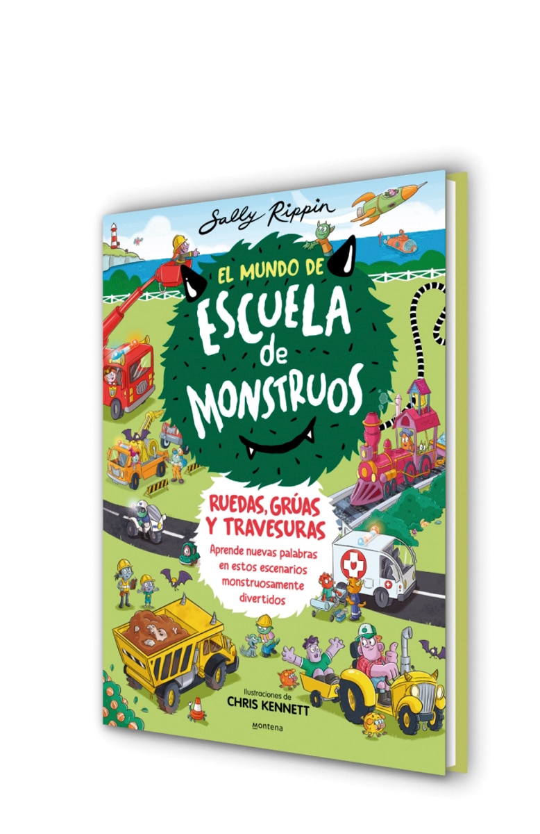 El Mundo de Escuela de Monstruos 1 - Ruedas, vías y travesuras: Aprende nuevas palabras en estos escenarios monstruosamente divertidos (Capa dura) 3