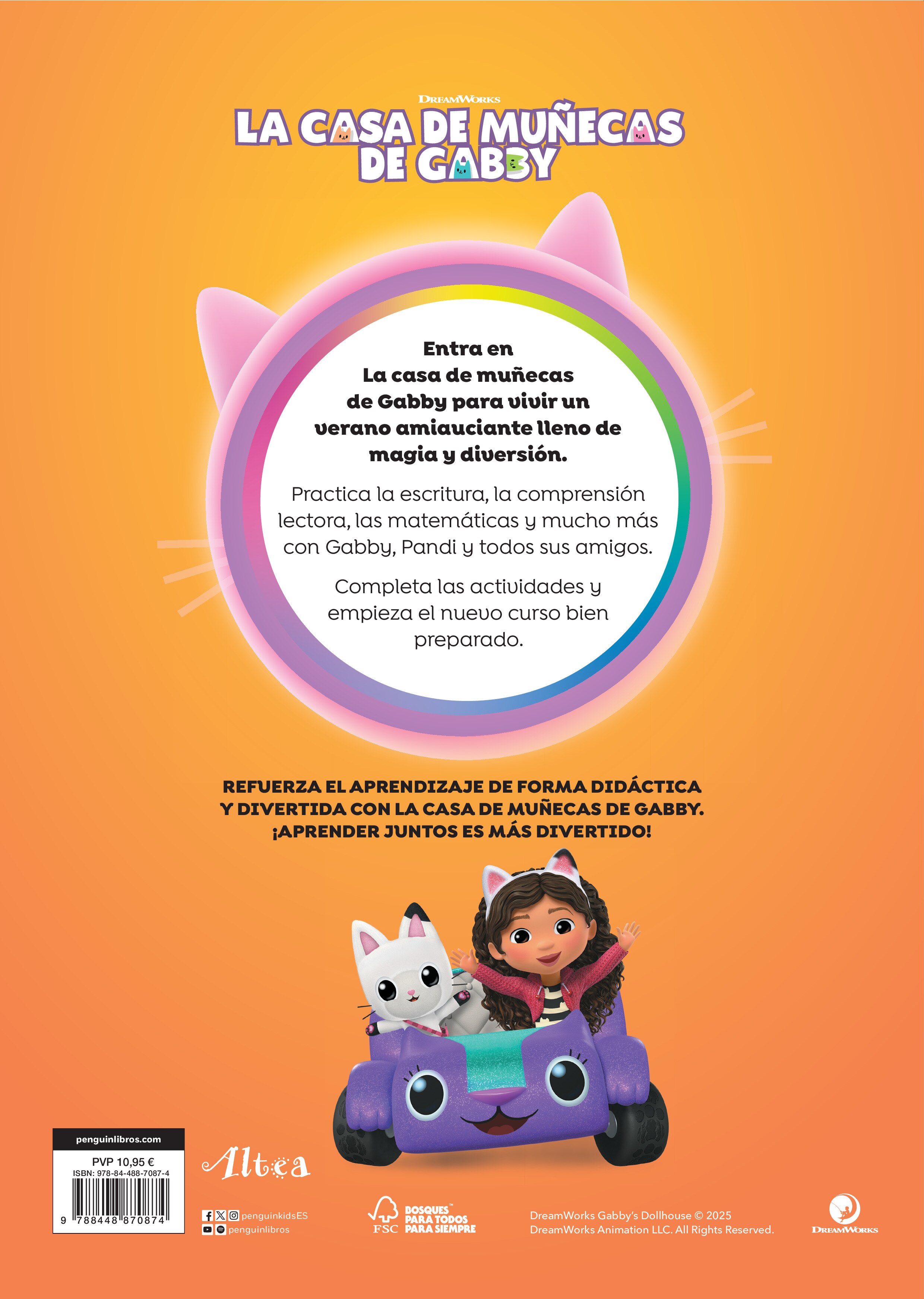 La casa de muñecas de Gabby. Cuaderno de vacaciones - 5 años: Escritura · Formas y números · Comprensión lectora · Explorar el mundo (Capa mole) 2