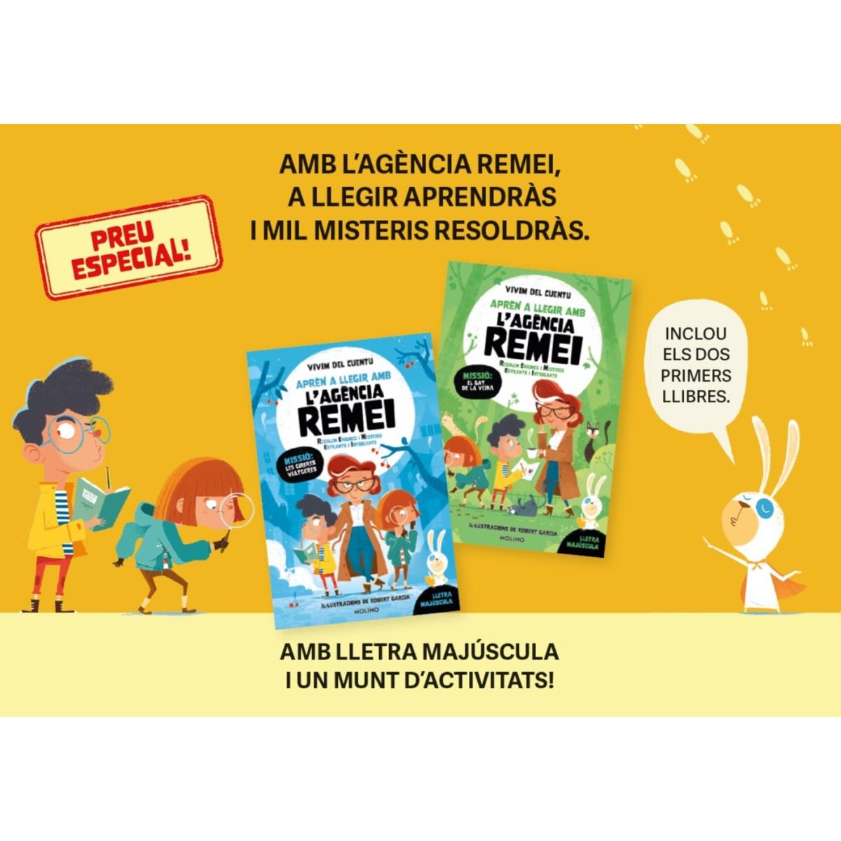 Agència REMEI: Pack amb els llibres 1 i 2 (Aprèn a llegir amb l'Agència REMEI): Amb lletra MAJÚSCULA llibres per a nens a partir de 5 i  (Capa mole) 4