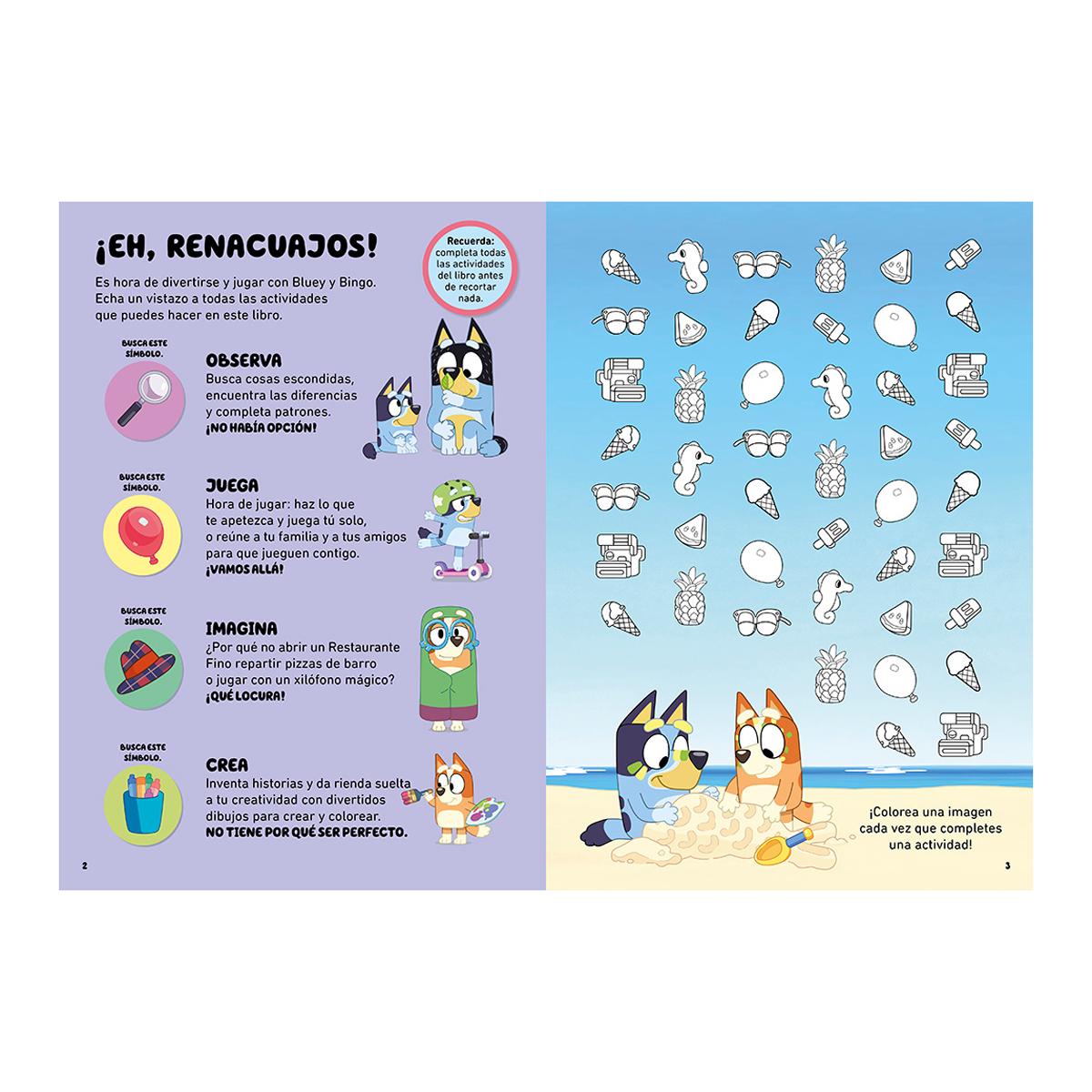 Bluey. Cuaderno de vacaciones - ¡Bien, a jugar! (5-6 años): Observa · Juega · Imagina · Crea (Capa mole) 2
