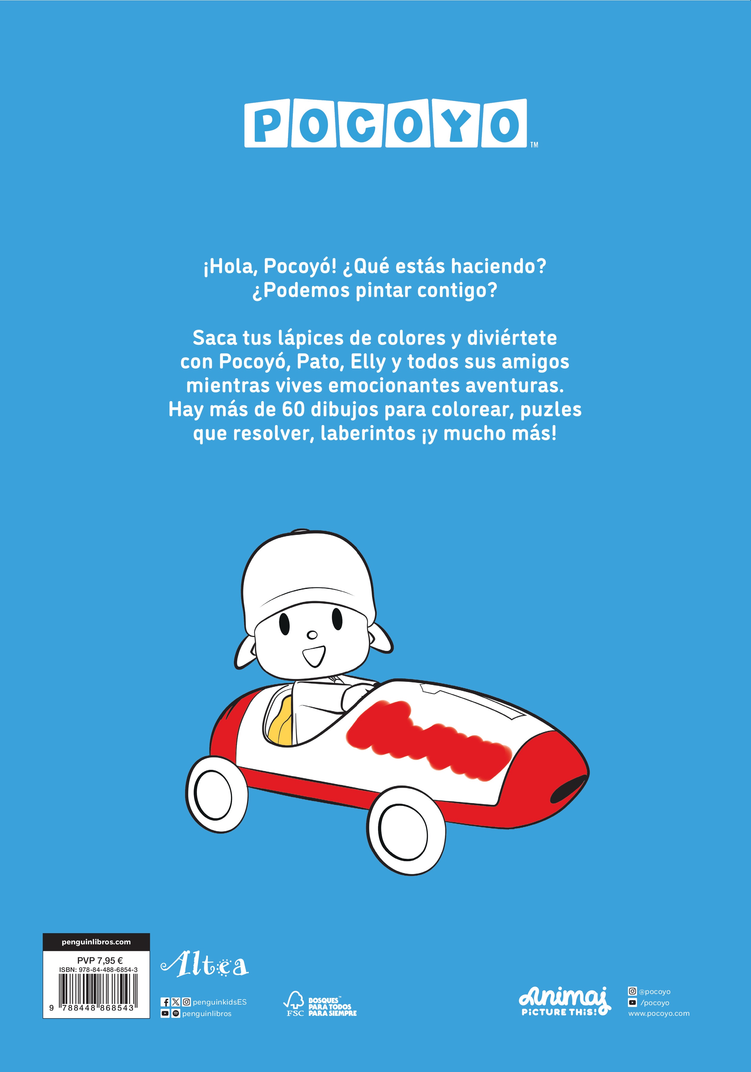 Pocoyó. Actividades - Hora de colorear: ¡Con más de 60 dibujos! (Capa mole) 2