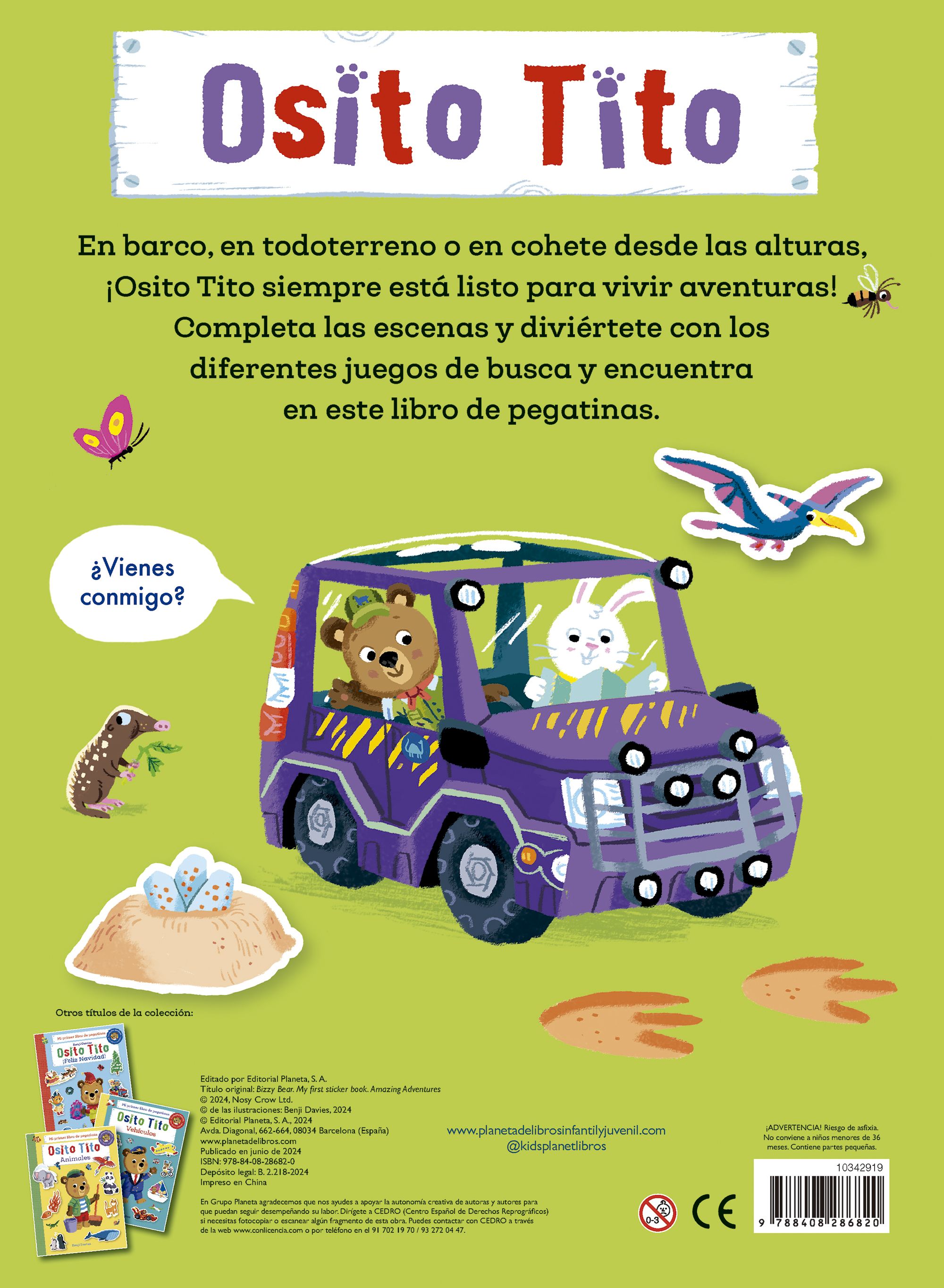 Osito Tito. Mi primer libro de pegatinas. Aventuras 2
