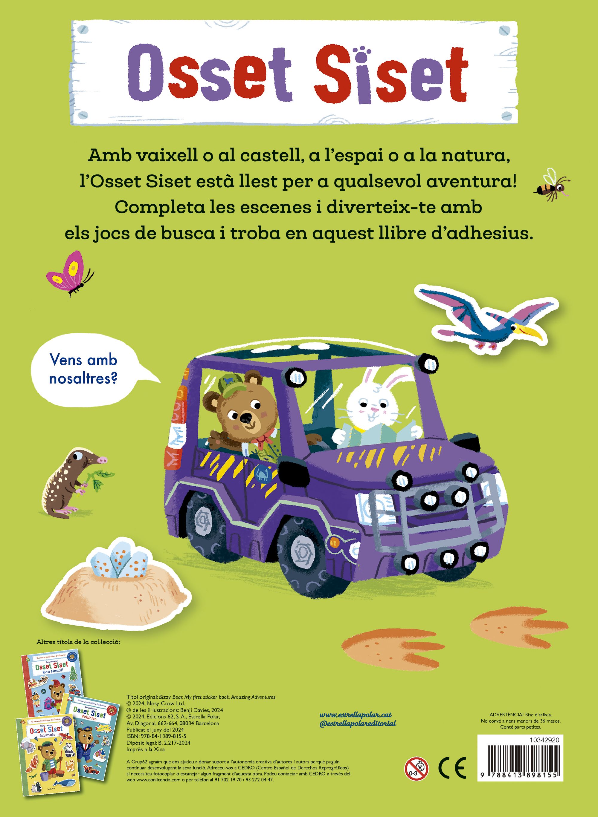 Osset Siset. El meu primer llibre d'adhesius. Aventures 2