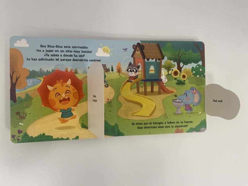 Dino-Dino descubre el parque (Dino-Dino Dinosaurio): Libro de cartón con solapas para niños y niñas de 0 a 3 años (Capa dura) 3