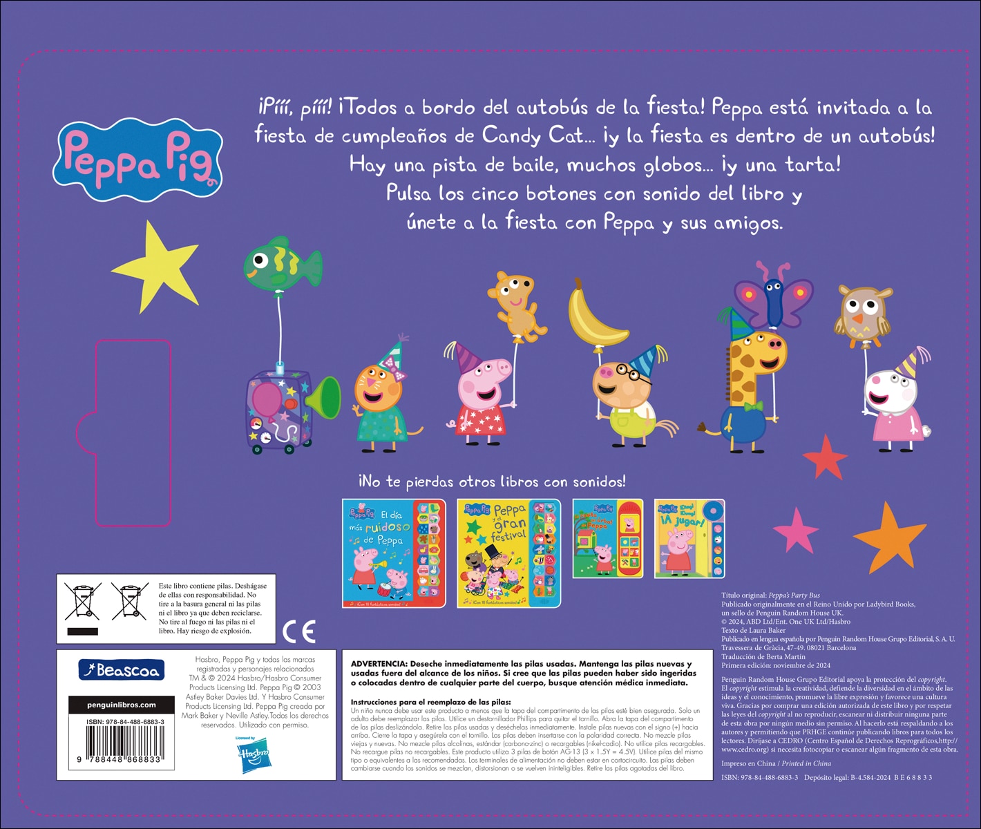 Peppa Pig. Libro con sonidos - La fiesta del autobús: ¡Con 5 fantásticos sonidos! (Capa dura) 2