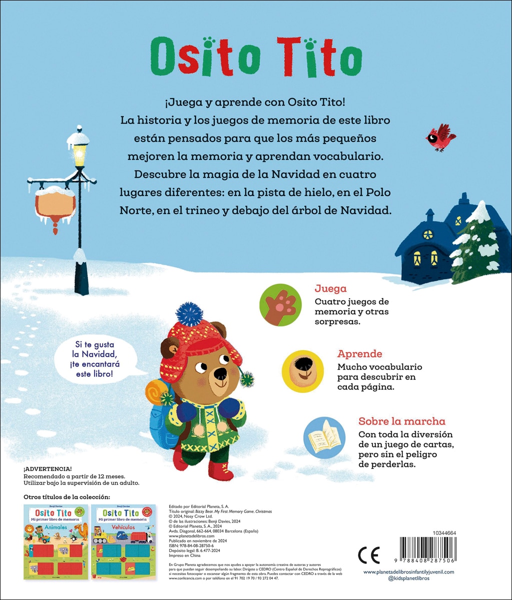 Osito Tito. Mi primer libro de memoria. Navidad 2