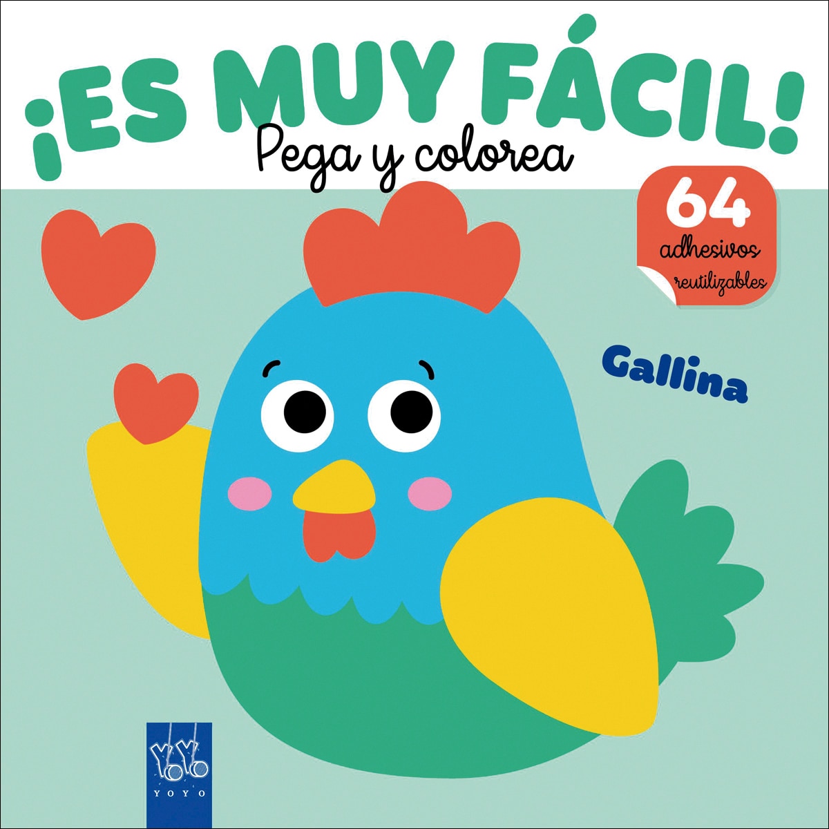 ¡Es muy fácil! Pega y colorea. Gallina (Capa mole) 1