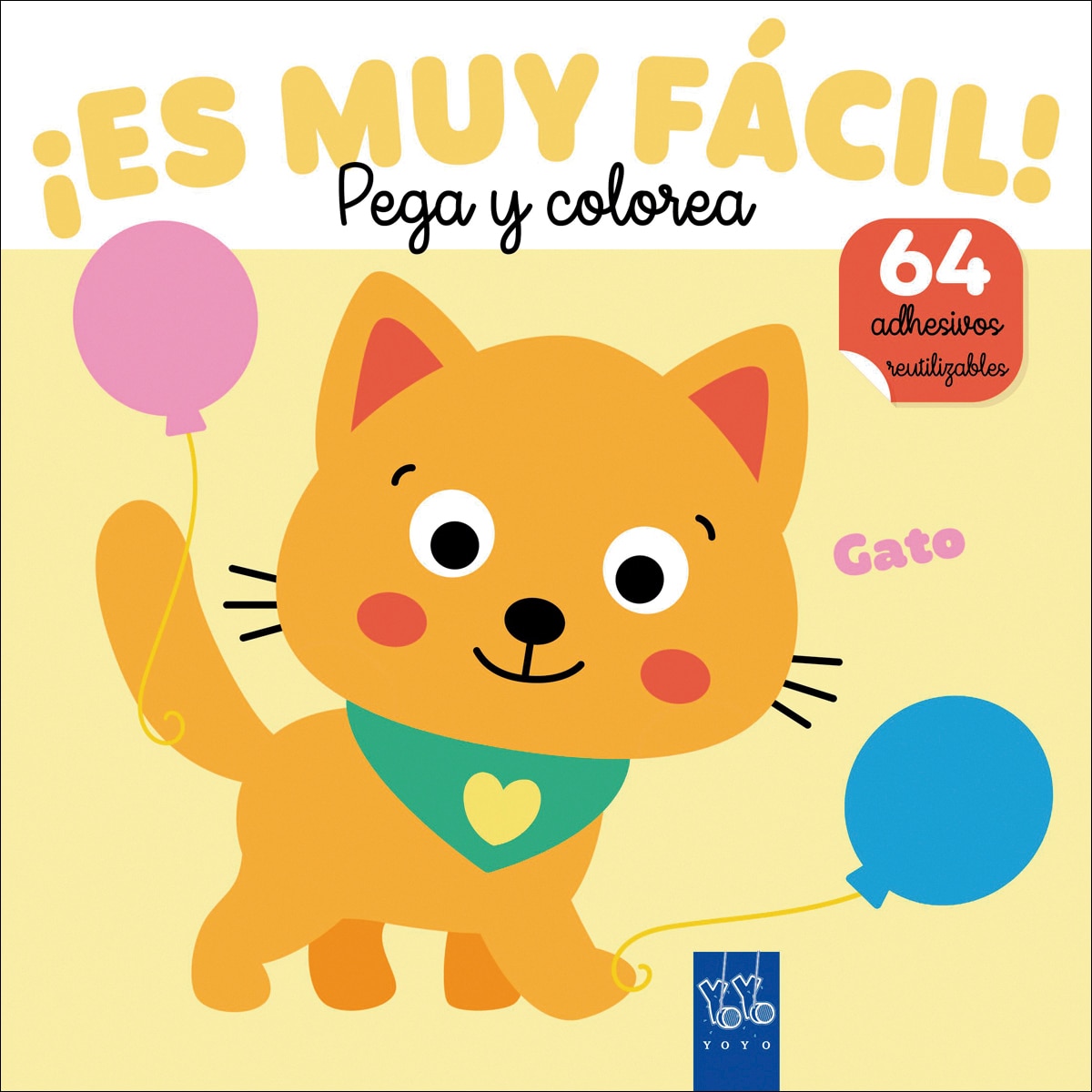 ¡Es muy fácil! Pega y colorea. Gato (Capa mole) 1