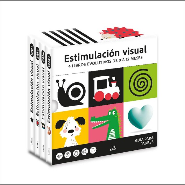 Imagem 0 de Estuche Estimulación Visual: 4 Libros Evolutivos de 0 a 12 Meses (Capa dura)