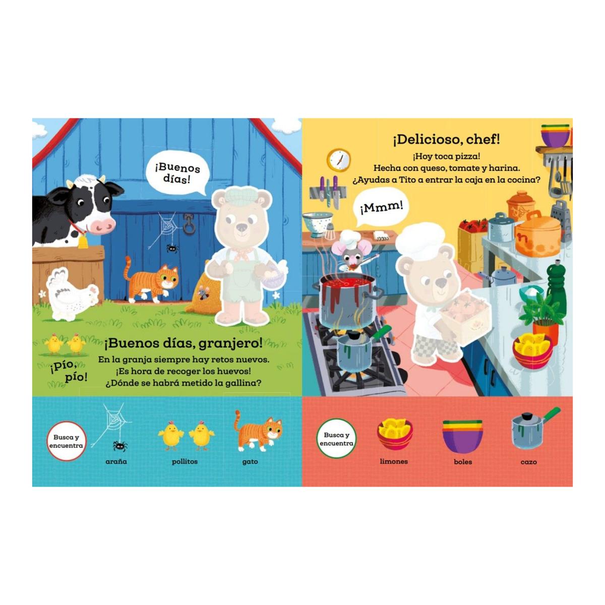Osito Tito. Mi primer libro de pegatinas. Oficios 2