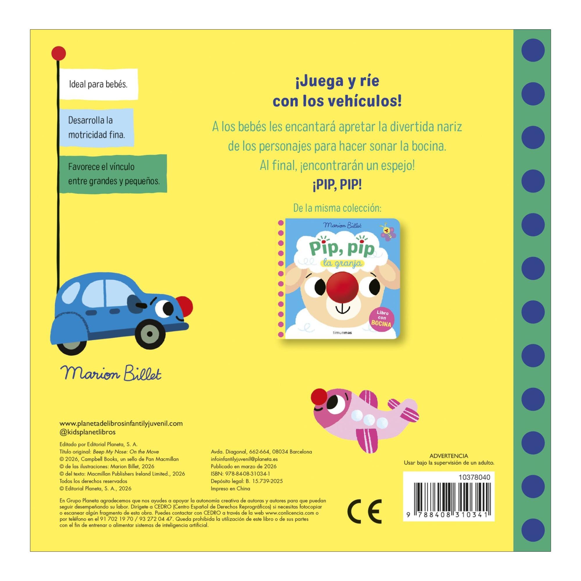 Pip, pip. Vehículos. Libro con bocina 2