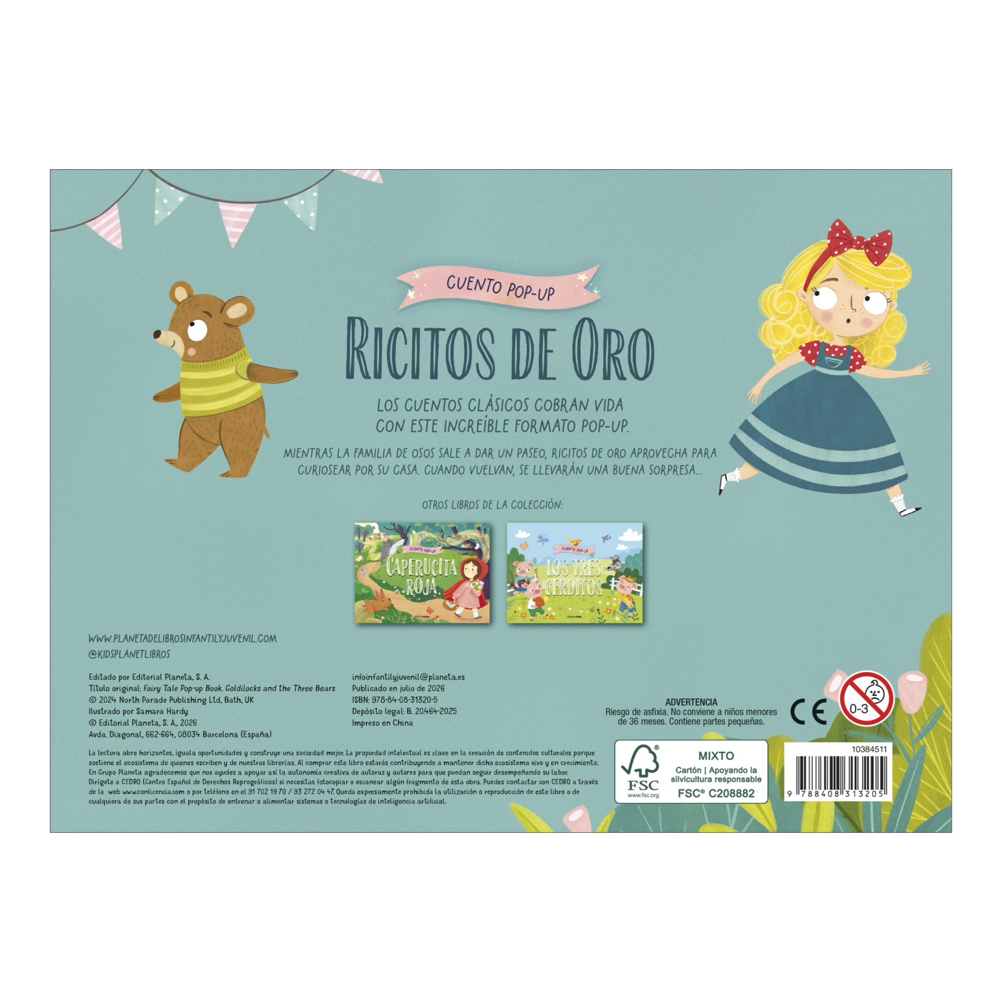Ricitos de oro. cuento pop-up 2