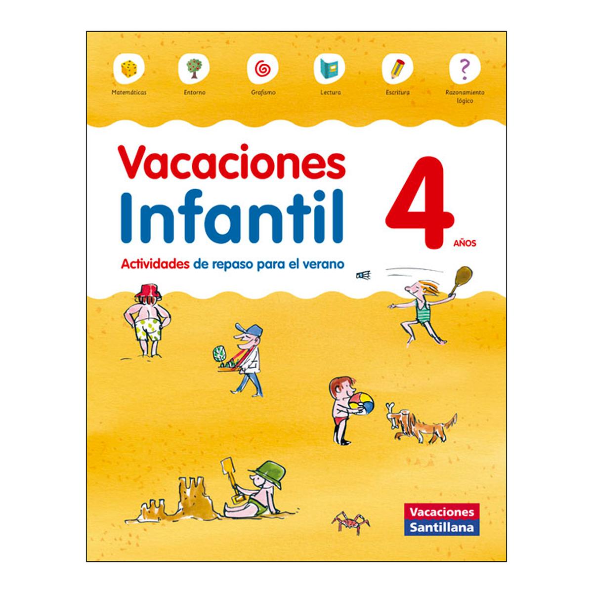Imagen 0 de Vacaciones Santillana. Infantil 4 años. Actividades de repaso para el verano (Tapa blanda)