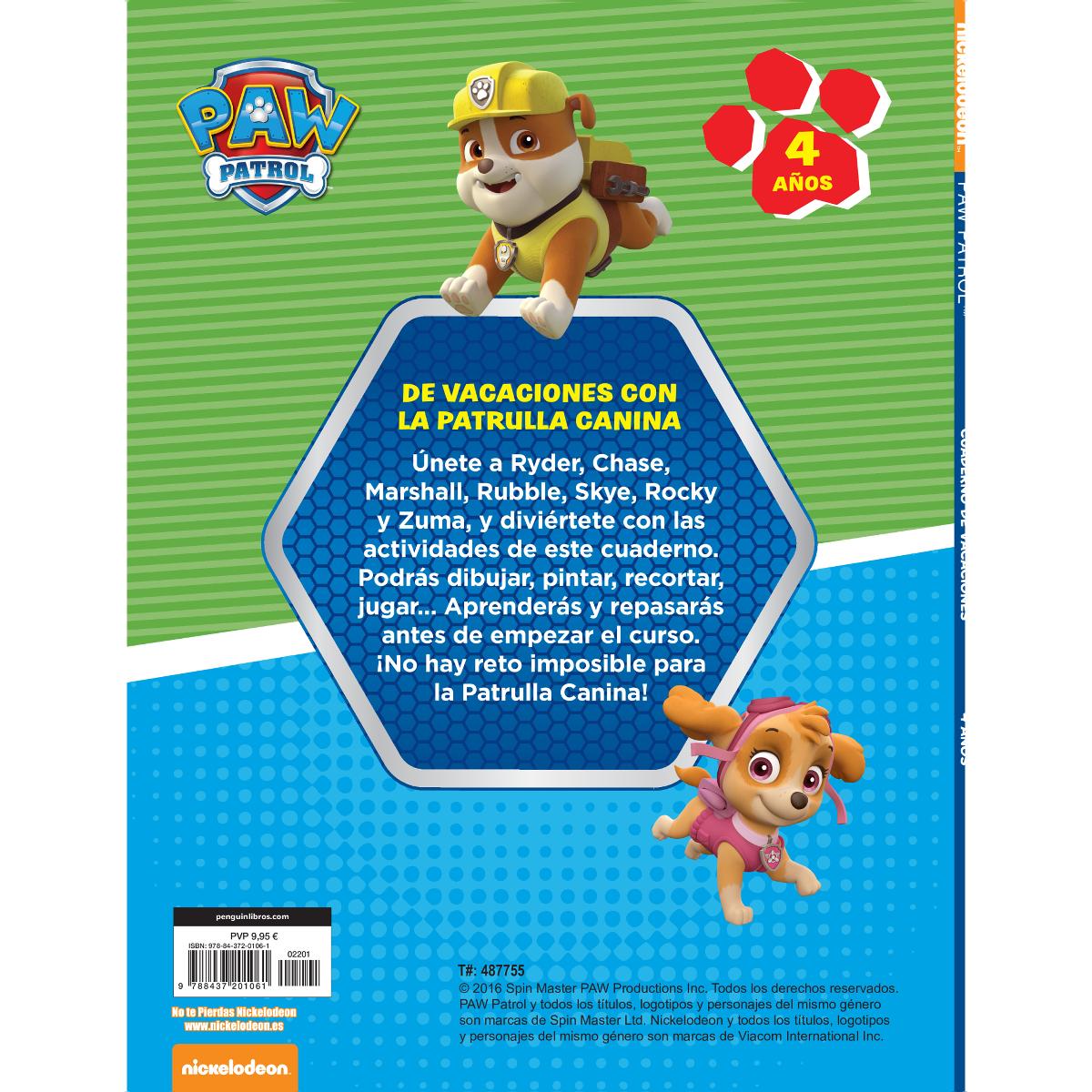 Paw Patrol | Patrulla Canina. Cuaderno de vacaciones - Cuaderno de vacaciones (4 años) (Tapa blanda) 2