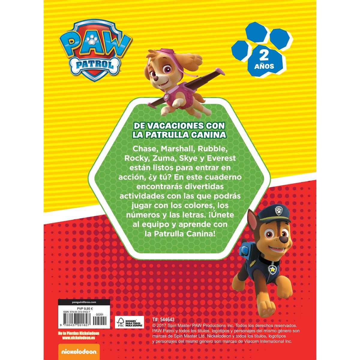 Paw Patrol | Patrulla Canina. Cuaderno de vacaciones - Cuaderno de vacaciones (2 años)  (Tapa blanda) 2