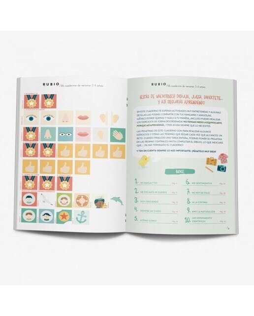 Mi cuaderno de verano RUBIO. 3-4 años (Tapa blanda) 2