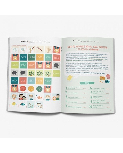 Mi cuaderno de verano RUBIO. 5-6 años (Tapa blanda) 2