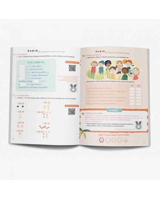 Mi cuaderno de verano RUBIO. 5-6 años (Tapa blanda) 4