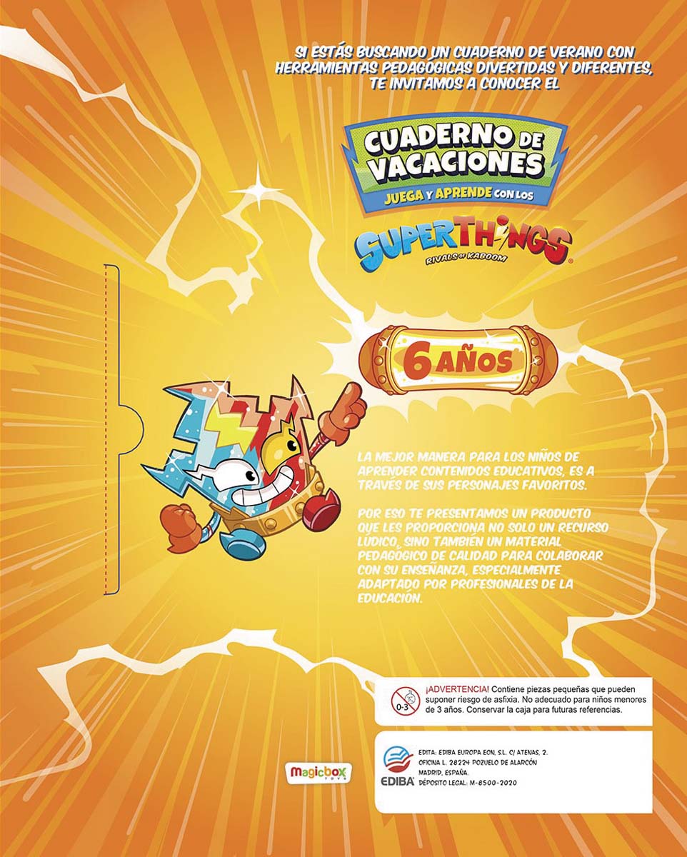 Cuaderno de Vacaciones juega y aprende Superthings Guardians of Kazoom para 6 años  (Tapa blanda) 2