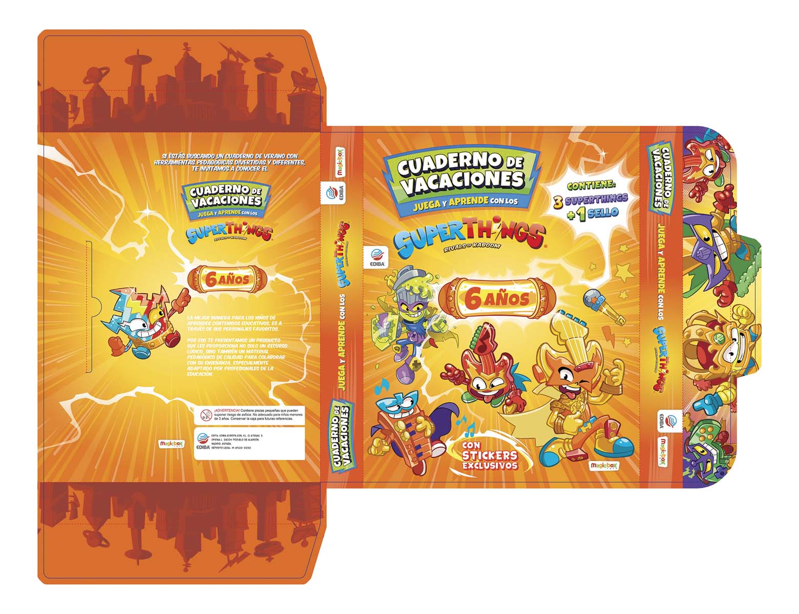 Cuaderno de Vacaciones juega y aprende Superthings Guardians of Kazoom para 6 años  (Tapa blanda) 3