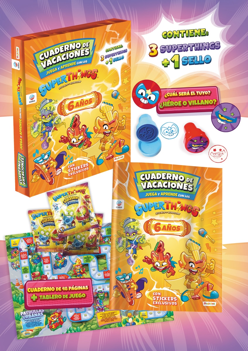 Cuaderno de Vacaciones juega y aprende Superthings Guardians of Kazoom para 6 años  (Tapa blanda) 4
