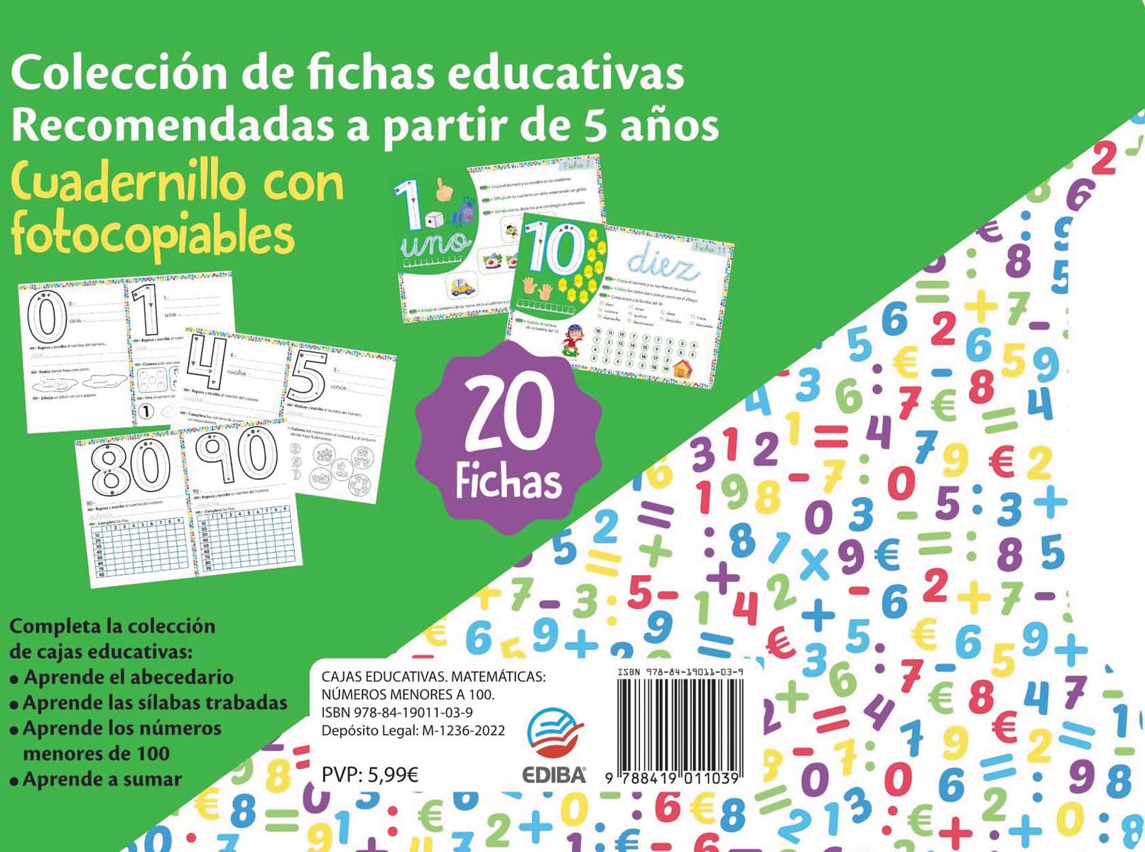Cajas Educativas. Matemáticas: Números menores a 100.  (Tapa blanda) 3