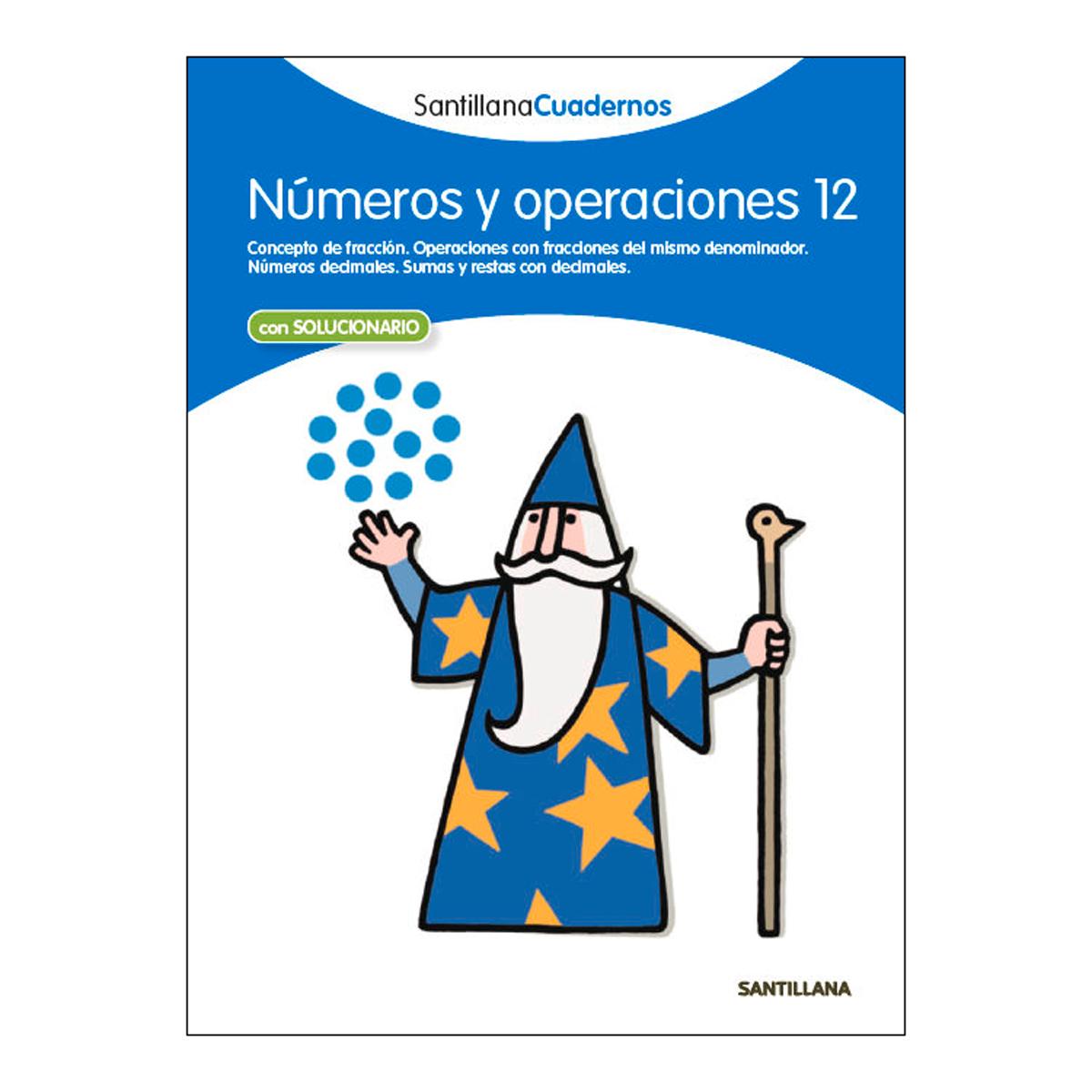 Portada de NUMEROS Y OPERACIONES 12 SANTILLANA CUADERNOS (Tapa blanda).