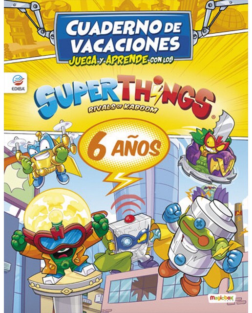 Cuaderno de Vacaciones juega y aprende con los Superthings Power Machines para 6 años (Capa mole) 1