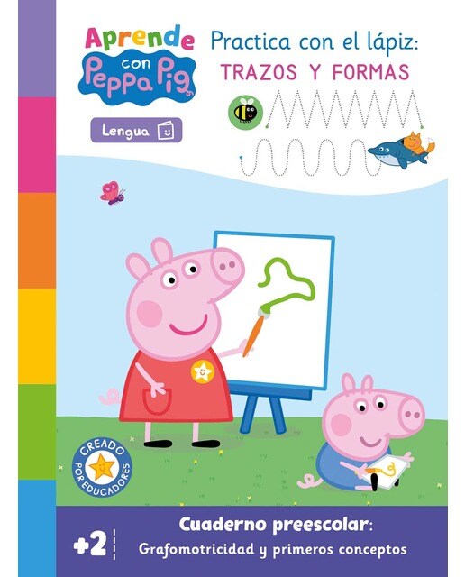 Imagen 0 de Peppa Pig. Primeros aprendizajes - Aprende Grafomotricidad con Peppa Pig. Practica con el lápiz trazos y formas (+2 años): Cuaderno pre  (Tapa blanda)