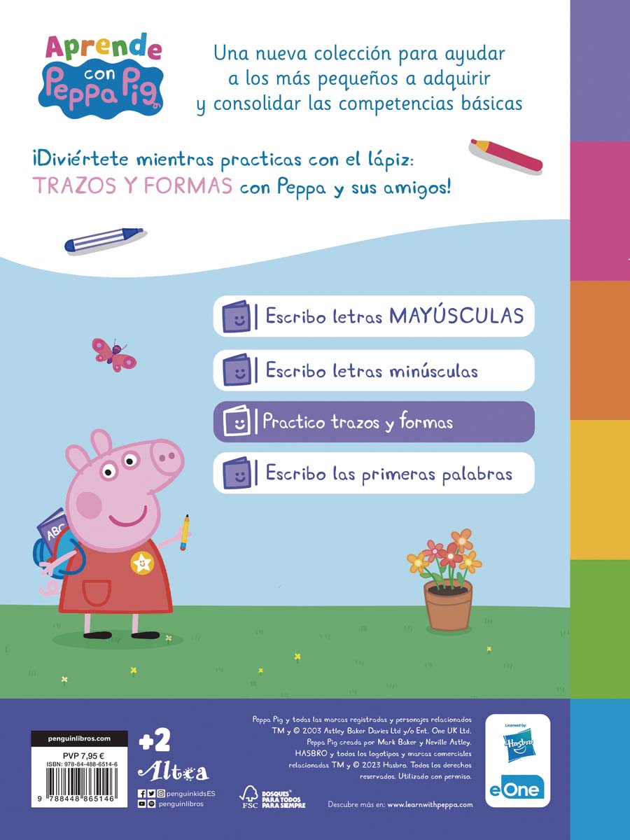 Peppa Pig. Primeros aprendizajes - Aprende Grafomotricidad con Peppa Pig. Practica con el lápiz trazos y formas (+2 años): Cuaderno pre (Tapa blanda) 2