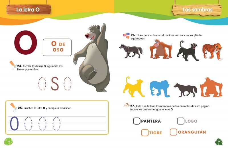 Animales Disney. Cuaderno de vacaciones (3-4 años) (Disney. Cuaderno de vacaciones): Observación · Grafismo · Motricidad · Lógica  (Tapa blanda) 6