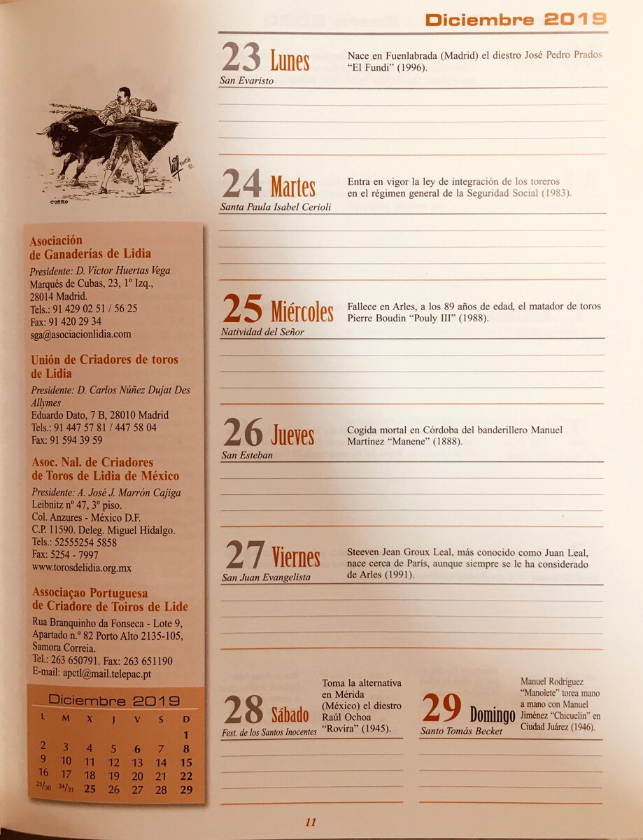 Agenda taurina 2020 5