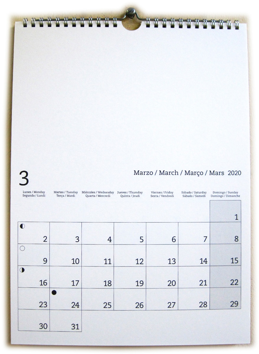 2020 calendario pared diy internacional 3