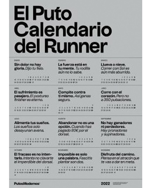 El puto calendario del runner 2022 1