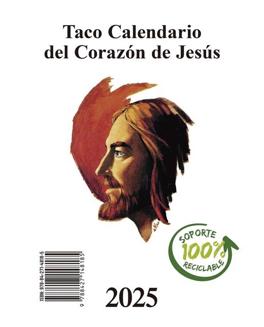 Taco calendario sagrado corazón 2025 - pared